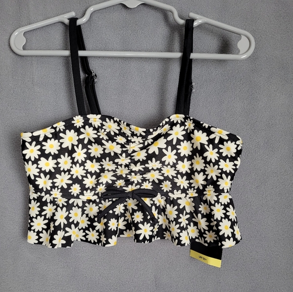 Art Class Girls Floral Ruffle Swimsuit Top Midkini Top Size Small (6/6X) - Picture 1 of 5